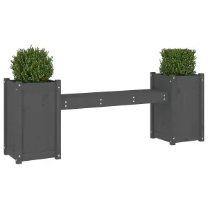 Berkfield Planter Bench Grey 180x36x63 cm Solid Wood Pine