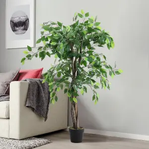 3 Trunk Artificial Banyan Tree Fake Plant Indoor Outdoor Plant 120 cm