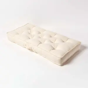 Homescapes Cream Cotton 2 Seater Booster Cushion