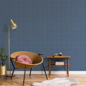 Galerie Botanica Blue Ikat Smooth Wallpaper