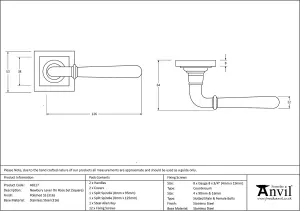 From The Anvil Polished Marine SS (316) Newbury Lever on Rose Set (Square)