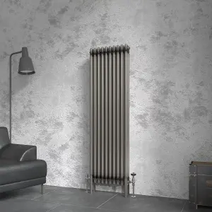 Right Radiators 1500x472 mm Vertical Traditional 3 Column Cast Iron Style Radiator Raw Metal