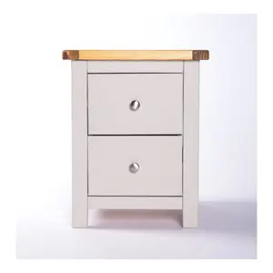 Argenta 2 Drawer Bedside Table Chrome Knob