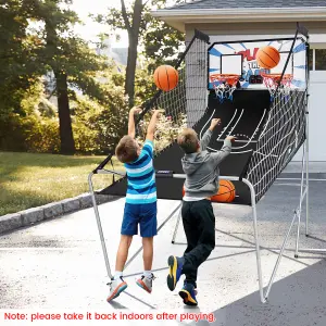 Costway Electronic Basketball Arcade Game Foldable Basketball Game 2 Player Shot 8 Modes