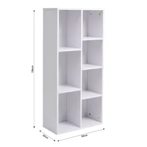 Wooden Bookcase Organizer Storage Shelving Unit White