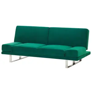 Beliani Glam Sofa Bed YORK Green Velvet