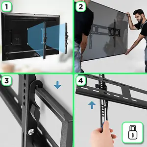 Duronic TVB123M Tilt Adjustable TV Bracket, Wall Mount with VESA 600x400 for Flat Screen Television 32-60"