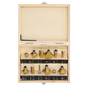 TOUGH MASTER Router Bit Set TCT Tungsten Carbide Tipped  Shank with case - 12 piece set (TM-RB12W)