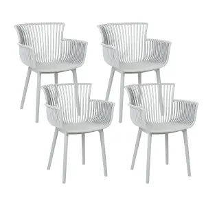 Set of 4 Garden Chairs PESARO Light Grey