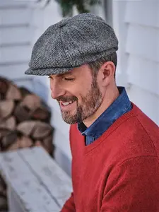 Mens Baker Boy Hat Grey | Woolovers