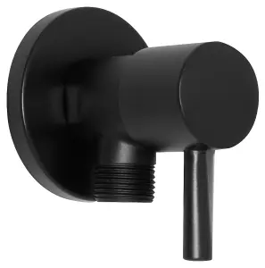 Kerra 1/2" x 3/8" BSP Black Powder Coated Brass Ceramic Angled Water Modern Valve Basin Sink