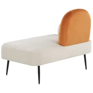 Left Hand Velvet Chaise Lounge Orange ARCEY