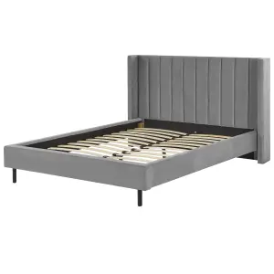 Velvet EU King Size Bed Grey VILLETTE