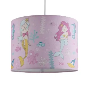 Printed Multicolour Mermaid Light shade (D)25cm