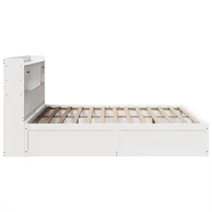 Berkfield Bed Frame without Mattress White 180x200 cm Super King Solid Wood Pine