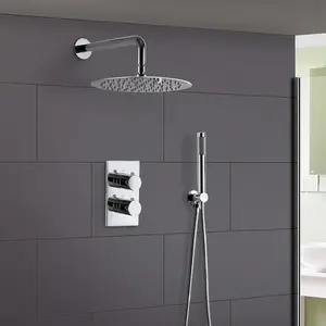 Violet Concealed Round Thermostatic Shower Mixer, Shower Head & Handset