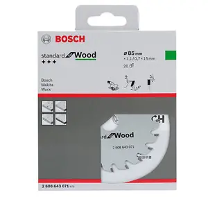 BOSCH Standard For Wood Circular Saw Blade (85mm) (To Fit: Bosch UniversalCirc 12 Cordless Circular Saw)