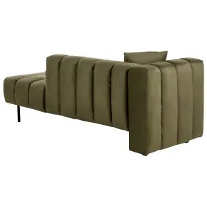 Left Hand Velvet Chaise Lounge Green LANNILS