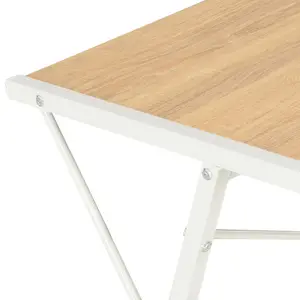 Berkfield Desk with Shelf White and Oak 116x50x93 cm