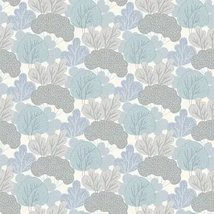 Muriva Blue Floral 3D effect Embossed Wallpaper