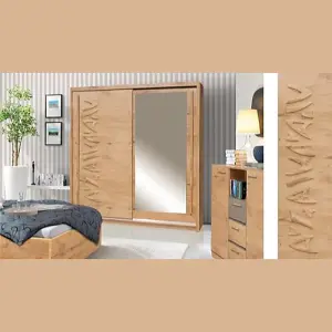 Tokyo 2 Sliding Door Corner Wardrobe Modern Corner Storage Solution