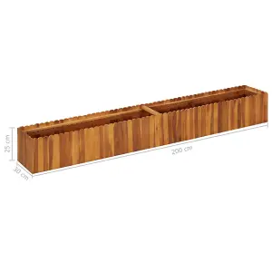 Berkfield Garden Raised Bed 200x30x25 cm Solid Acacia Wood