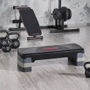 Yaheetech Adjustable Aerobic Stepper with Risers - Grey