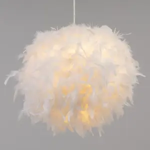 Litecraft Feather Mobile Easy Fit White Glow Kids Lamp Shade