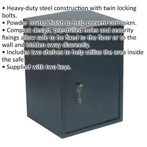 Heavy-Duty Floor and Shelf Mounted Security Safe with Dual Bolt Lock and 2 Keys