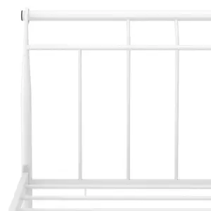 Berkfield Bed Frame White Metal 180x200 cm 6FT Super King