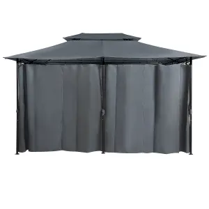 Beliani Mediterranean Gazebo Graphite Grey COLOS