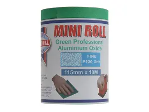 Faithfull Aluminium Oxide Sanding Paper Roll Green 115mm x 10m 120G FAIAR10120G