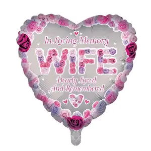 Sensations Wife Heart Foil Balloon Grey/Pink/Purple (One Size)