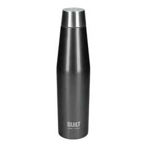 BUILT Stainless Steel Water Bottle Insulated  Sports Charcoal Travel Flask 540ml