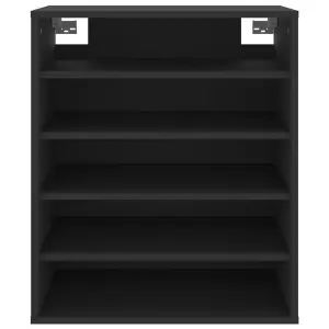 Berkfield Shoe Cabinet Black 60x35x70 cm Engineered Wood