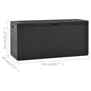 Berkfield Garden Storage Box Anthracite 116x44x55 cm