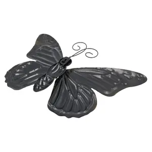 Giant Metal 3D Orange Butterfly Garden/Home Wall Art Ornament 8x25x37cm