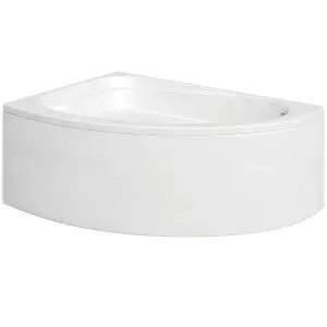 Cooke & Lewis Strand White Curved Left-handed Corner Bath & panel set (L)1495mm