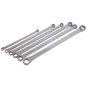 6PC Extra Long Metric Double Ring Aviation Spanner Set 8-24mm (Neilsen CT4158)