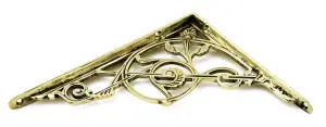 Castelion Single Large Brass Trellis Shelf Bracket