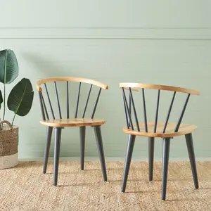 Baek Solid Wood Dining Chair (Set of 2) Natural/Grey