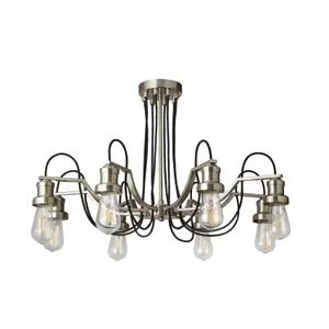 Lighting Collection Boston Satin Silver 8Lt Pendant