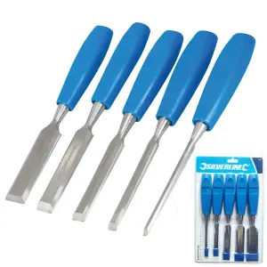 Silverline 5pc Wood Bevel Edge Carpentry Joinery Joiner Woodwork Chisel Set