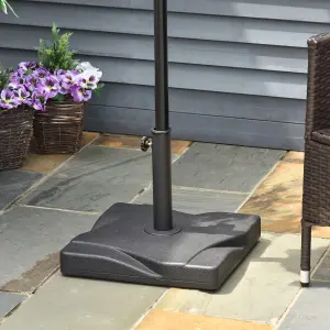 Outsunny 20KG Square Patio Umbrella Base, Fits 30,35,38 Pole Black