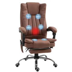 Vinsetto High Back Office Chair with Vibration Massage and Heat, Brown