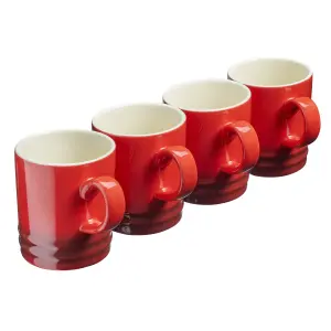 Coffee Cups Mugs Set of 4 Cups Stoneware 350ml