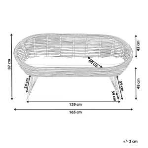 Garden Sofa MARATEA Rattan Natural 2 Seater