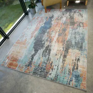 Soft Abstract Distressed Multicloured Fireside Living Area Rug 60cm x240cm