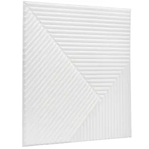 3D Wall Panels Adhesive Included - 6 Sheets Cover 16.15ft²(1.5m²) Interior Cladding Panels - Chevron Line Design in Matte White