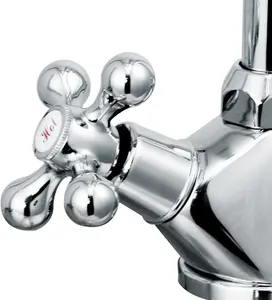 Cascade Penridge Traditional Bath Taps Pillar Chrome Pair 005.34.3